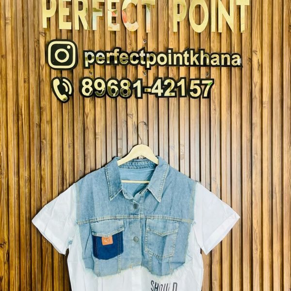 Funky Long Denim Shirts – Double Pocket, Dual Tone