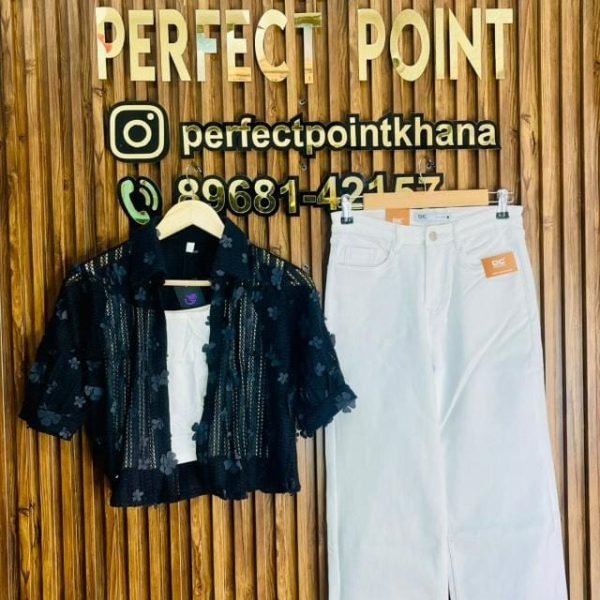 Self Net Top with Straight Jean