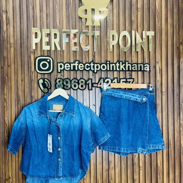 Denim Skirt Top – Button Style