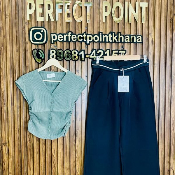 V Neck Top with Waist Line Qlotes