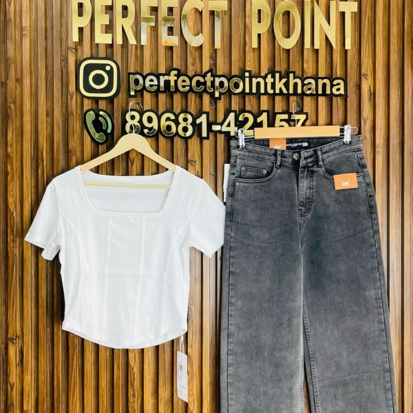 Half Sleeve Square Neck with Jean – Square Neck with Straight Fit