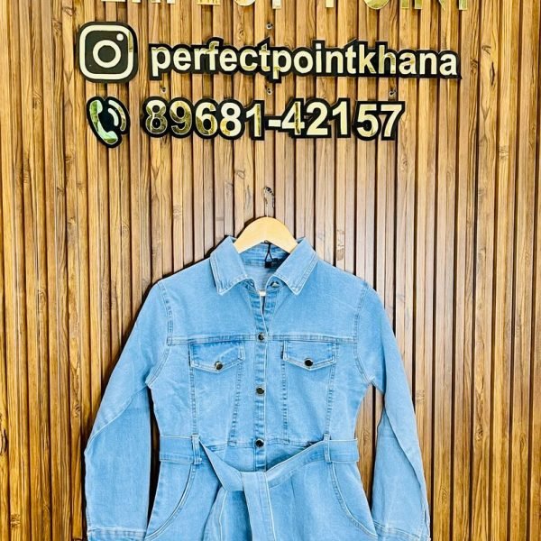 Denim Dresses – Cargo Style Pocket with Front Knot
